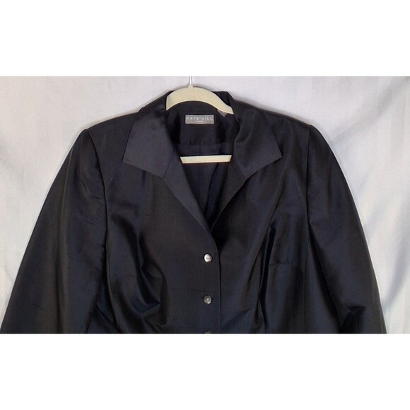 Kate Hill Woman Black Silk Jacket/Blazer Size 16W Fully Lined 3/4 Sleeve - Picture 12 of 15